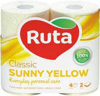 Туалетний папір "Ruta" Classiс жовтий 2ш.4рул.