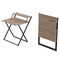 Стол-трансформер Компакт 2, раскладной стол, письменный стол, стол с полкой, стол с металлом ЛОФТ Дуб сан-марино