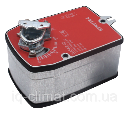 NAFA 2-03 S1 електропривід зі зворотною пружиною Nenutec 230В, 3Нм для заслінки до 0,5м² має додатковий контакт