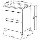 Тумба підлогова ЮВВІС Марко 65 см з умивальником Веста 65 см, фото 3