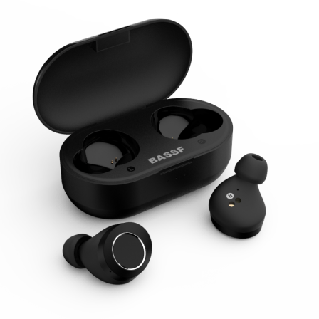 Bluetooth-гарнітура Bassf BassBuds ER400 Black Стильні навушники в кейсі Бездротові навушники для телефону