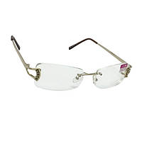 Безоправні жіночі металеві окуляри 9830 з білою і бліковою лінзою