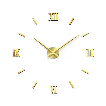Великий настінний годинник з 3D-дизайном діаметром Horloge 3D DIY Золото  Стильний годинник для дому