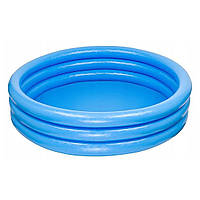 Надувной переносной детский бассейн для деток с ненадувным дном на 156 л на 3 кольца Intex 59416 Синее сияние