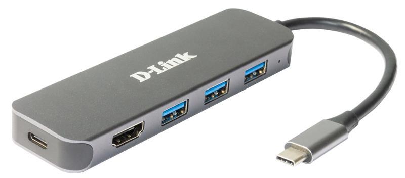 D-Link USB-Концентратор DUB-2325 3xUSB3.0, 1xUSB-C, 1xHDMI, USB-C