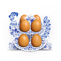 Декоративная подставка для 8 яиц"Петушок-гжель"(1 шт)