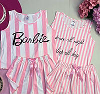 Женская молодежная пижама с шортами Барби, пижама для дома и сна L Розовый