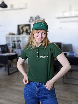 Кепка козирок з вашим логотипом Зелена