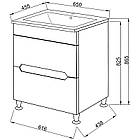 Тумба підлогова ЮВВІС Марко 65 см з умивальником Болеро 65 см, фото 3