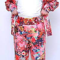 Стильний спортивний костюм на дівчинку, принт квіти  6-10 років, фото 5