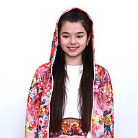 Стильний спортивний костюм на дівчинку, принт квіти  6-10 років, фото 6