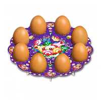 Бумажная декоративная подставка для Пасхальных яиц"Жостово"(8 яиц) тарелка(1 шт)