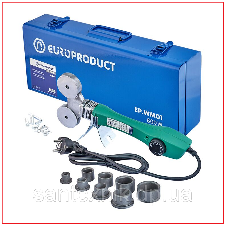 Паяльник для PPR труб 800 Вт. Europroduct EP.WM01 (плоскі насадки) 20/40mm (EP6091)