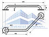 Поручень у ванну пристінний кутовий для людей з інвалідністю,  Ø 20м - 350x350м, фото 3