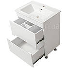 Тумба підлогова ЮВВІС Марко 65 см з умивальником Веста 65 см, фото 2