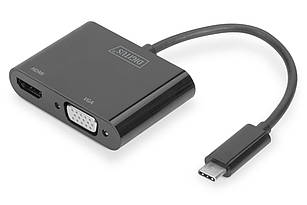 Digitus Адаптер USB 3.0 — HDMA+VGA Full HD, M/F, 0.15 m