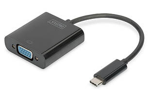 Digitus Адаптер USB-C - VGA Full HD, M/F, 0.15 m