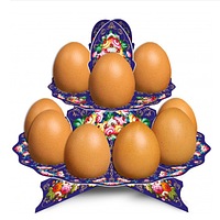 Декоративная подставка для 12 яиц"Жостово"низкая(1 шт)