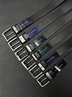 Стильний брендовий чоловічий ремінь з натуральної шкіри ширина 4см, Чорний