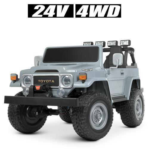 Детский Джип M 4968EBLR-11(24V) 2,4G, 4*80W, 1*24V7AH, EVA, USB, муз,шкіра, світло,сірий Mila