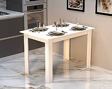 Обідній розкладний кухонний стіл трансформер "Слайд" (1110x700x750) Білий Гамма-стиль