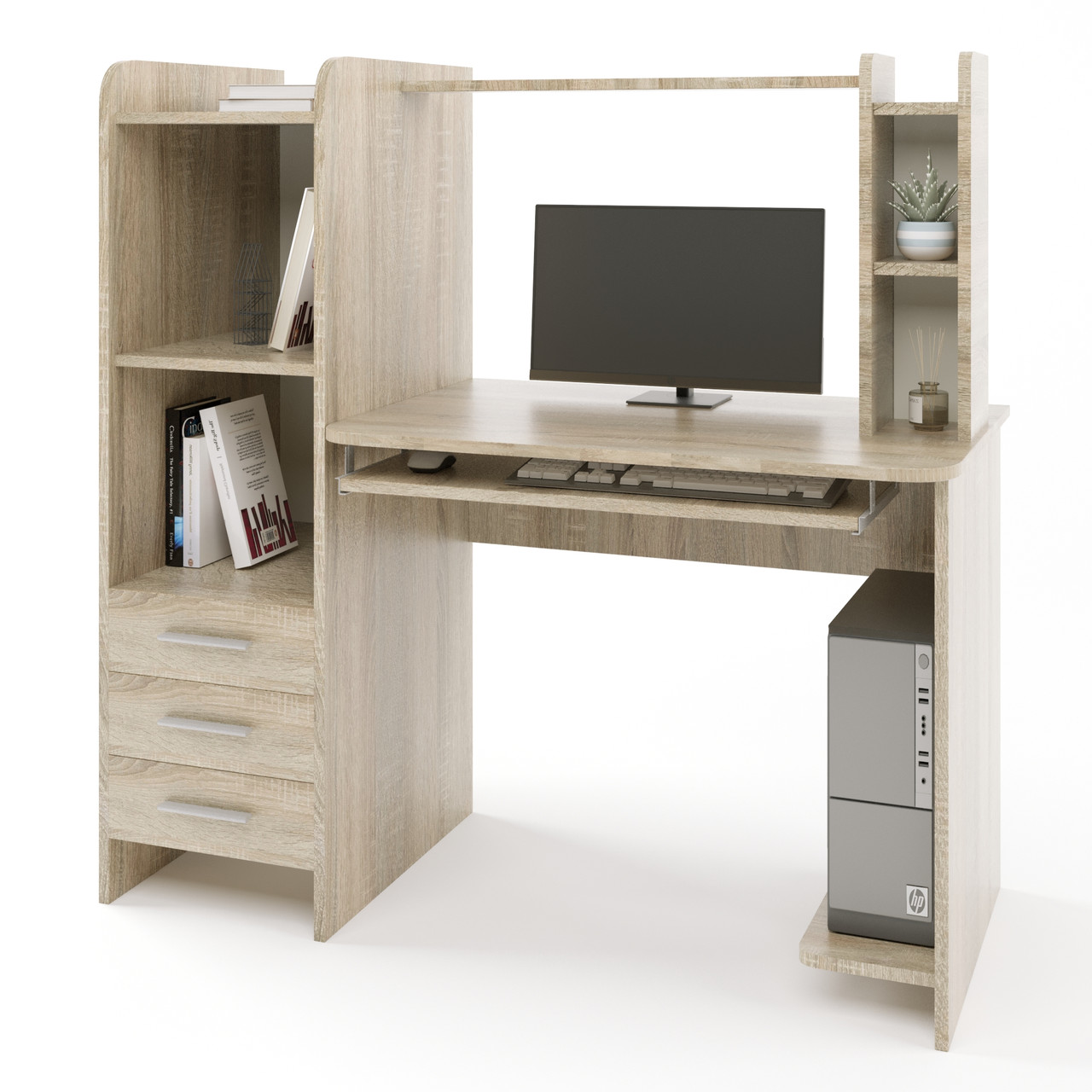 Стіл комп'ютерний з надставкою Еверест Ліра Дуб сонома (DTM-2173), фото 1