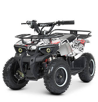 Дитячий електроквадроцикл HB-ATV800AS-2-3 Мотор800W, 3акк12A/12V, скор22км/год, до65 кг, чорно-біло-червоний Mila