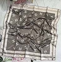 Женский шелковый платок Chanel, платок Шанель в расцветках, шарф с логотипом, брендовые платки