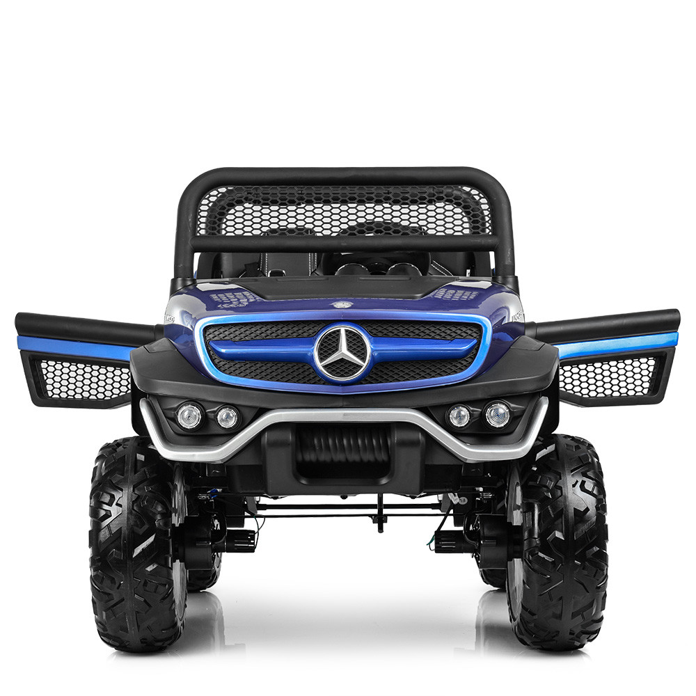 Дитячий електромобіль Джип M 4133EBLRS-4 Р / у2,4G, 4мотора35W, 1 акум12V14AH, колесаEVA, шкір.сід, краш. синей Mila