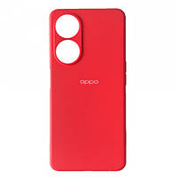 Чохол накладка бампер для OPPO A98 Silicone Case Колір Червоний (Red) Soft-touch з мікрофіброю Full