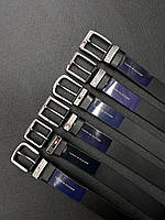 Стильний брендовий чоловічий ремінь з натуральної шкіри ширина 4см, Чорний