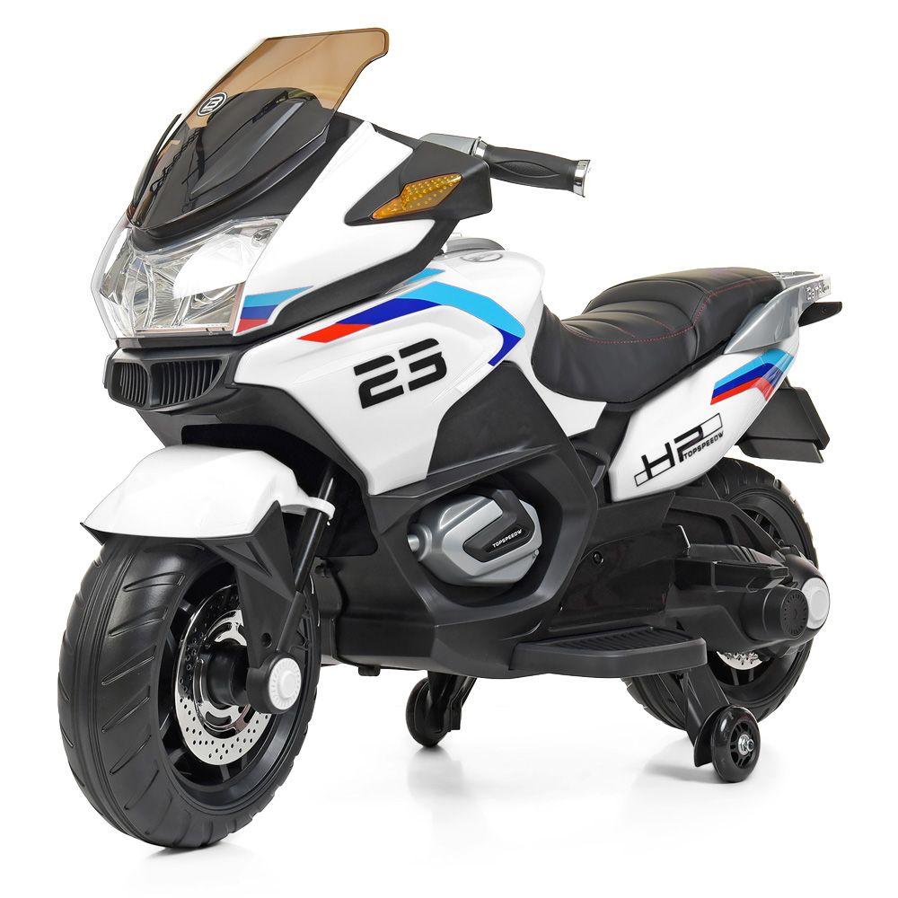 Детский Мотоцикл M 4272EL-1 2мотора45W, 1аккум12V9AH, муз, світло, MP3, TF, USB, EVA, кож.сід, білий Mila