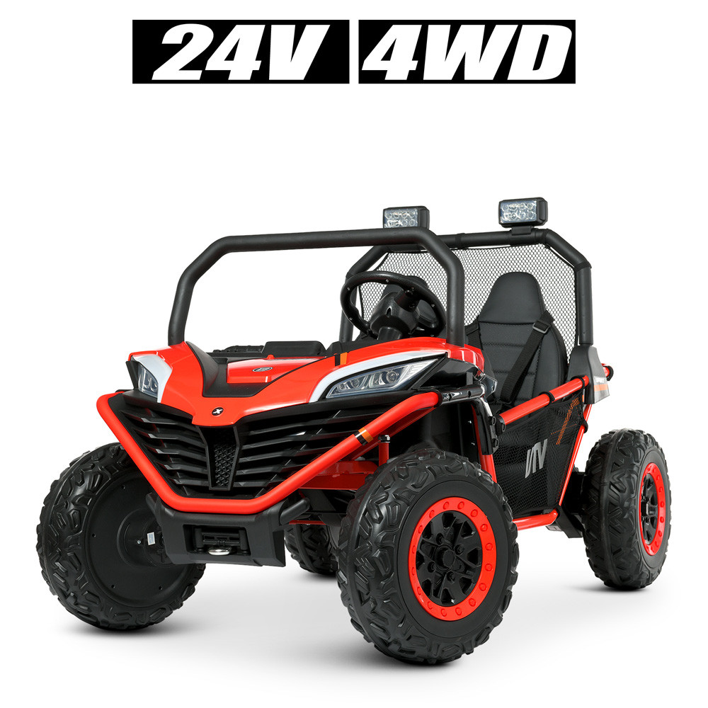 Дитячий електромобіль багіль M 4969EBLR-3(24V)2,4G, 4*80W, 1*24V7AH, EVA, USB, муз, шкіра, светло, червоній Mila