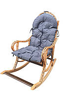 Кресло качалка из лозы с подушкой