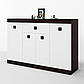 Великий комод Еверест з дверима та ящиком Соната-7 140х38х94 венге темний + білий (DTM-2018), фото 2