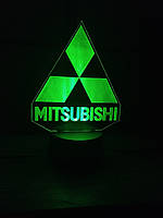 3d-світильник Міттсубіші лого Мітсубісі, 3д-нічник, кілька підсвіток (bluetooth), подарунок автоаматору