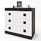 Комод Еверест на 3 ящики Соната-1 80х38х75 венге темний + білий (DTM-2046), фото 2