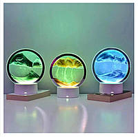 Пісочний 3D нічник Настільна RGB лампа художнє світло пісочний годинник