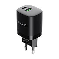 Зарядное устройство HAVIT HV-UC30 30W USB+USB-C Black