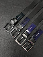 Стильний брендовий чоловічий ремінь з натуральної шкіри ширина 4см, Чорний