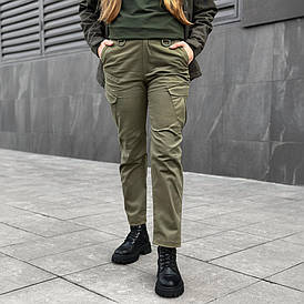 Жіночі модні штани-карго колір хакі спортивні штани Tactical V2 з кишенями весняно-осінні M