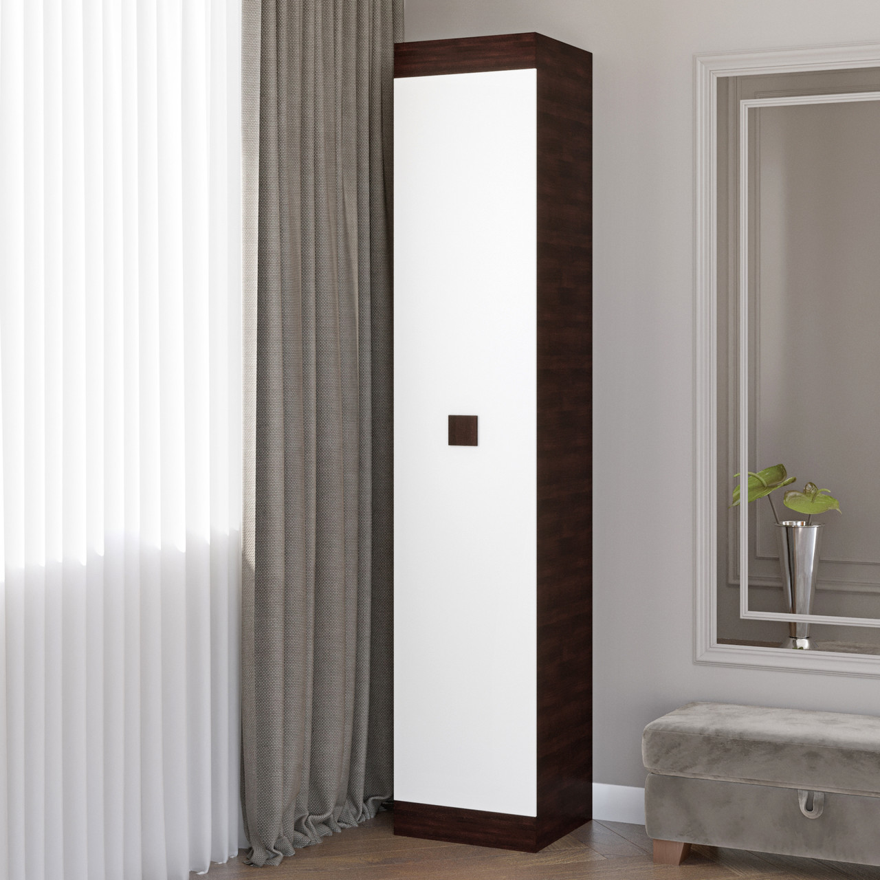 Шафа-пенал закрита Еверест Соната венге темний + білий (DTM-2277), фото 1