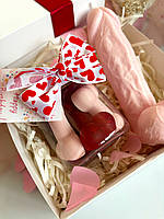 Набор мыла 18+ в подарочной коробке, мыло пенис большое и мини-мыло в баночке