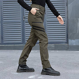 Спортивные штаны женские цвет хаки повседневные штаны-карго на девушку модные стильные удобные на весну-осень