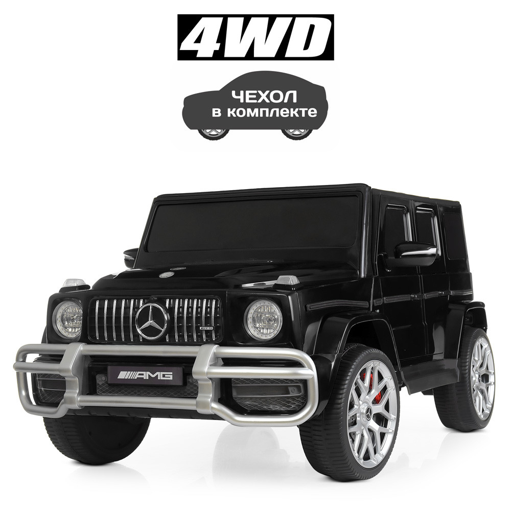 Дитячий двомісний джип M 4259EBLRS-2 2,4G, 4мот45W, 2аккум12V7AH, музика, світло, USB, EVA, краш.чорний Mila
