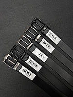 Модний брендовий чоловічий ремінь з натуральної шкіри ширина 4см, Чорний