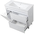 Тумба підлогова ЮВВІС Марко 100 см з умивальником Канте 100 см і кошиком для білизни, фото 2