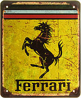 Металлическая табличка / постер "Феррари (Гарцующий Конь) / Ferrari" 18x22см (ms-103842)