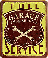 Металлическая табличка / постер "Гараж. Полный Сервис / Garage Full Service" 18x22см (ms-103884)