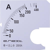 Шкала для щитового амперметра АС 200А 72х72мм e.meter72.a200.scale